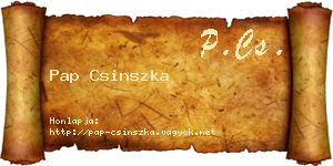 Pap Csinszka névjegykártya